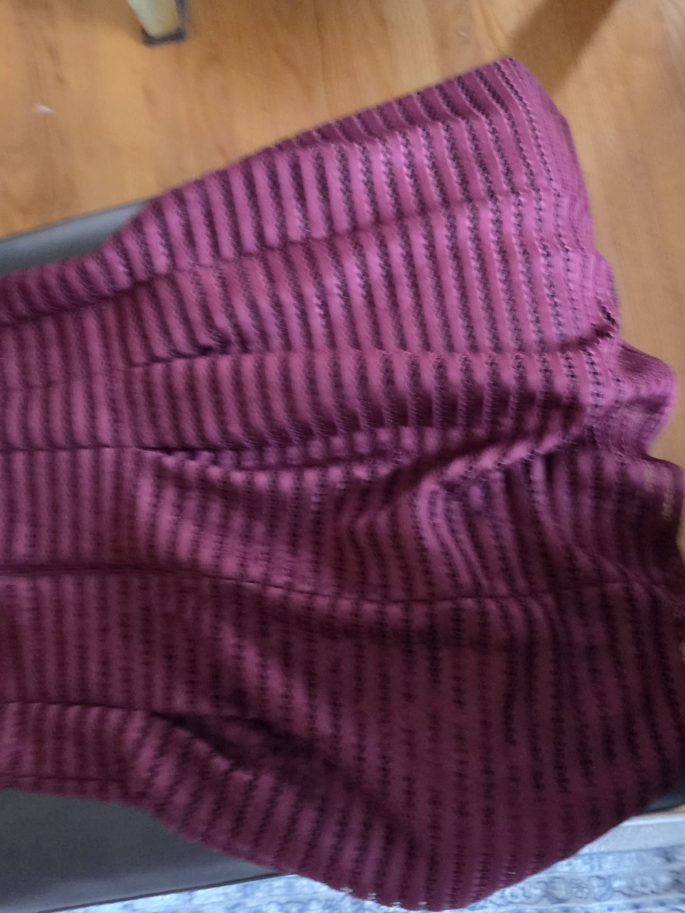 Ashley Graham x Beyond Clouds Maroon Striped Mesh Fit & Flare Dress - Size 14 - Picture 12 of 12